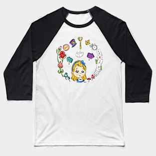 Alice in the Wonderland Baseball T-Shirt